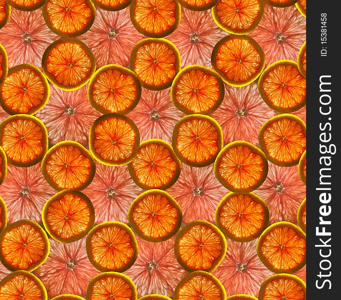 Texture of the slices of orange, collage. Texture of the slices of orange, collage
