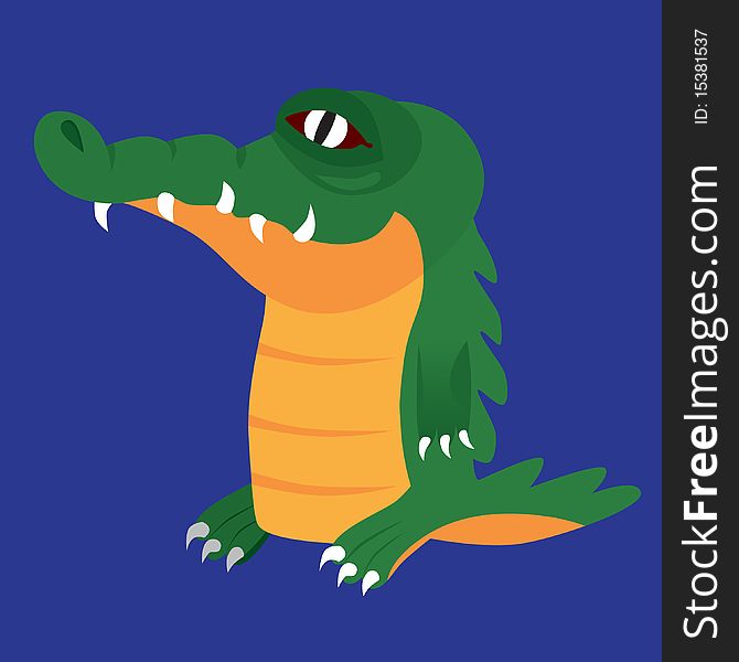 Cartoon illustration of the funny crocodile