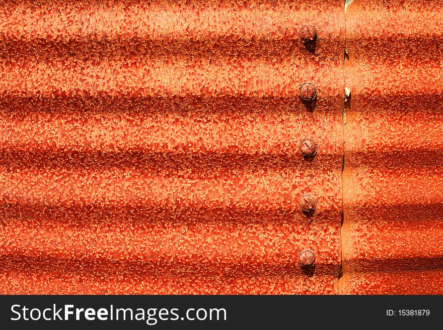 Rusty corrugated metal background texture