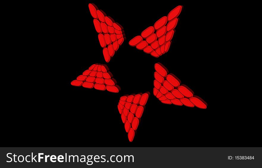 Star logo background with red star and black background