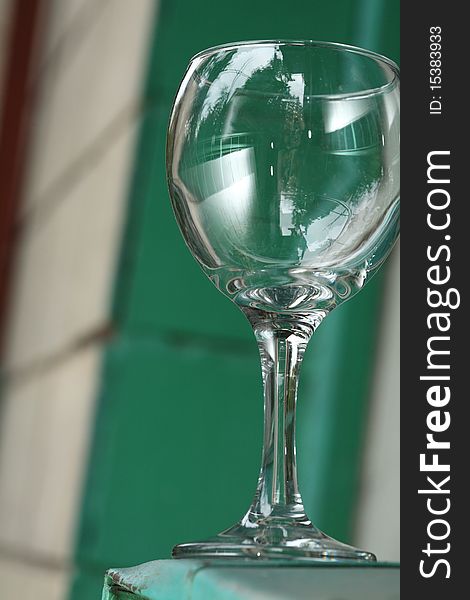 Image of glass of wine, outdoor