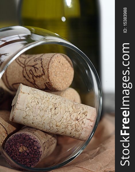 Image of a glass full of corks