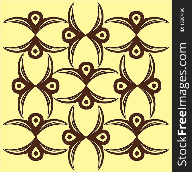 Yellow-brown seamless floral pattern. Yellow-brown seamless floral pattern