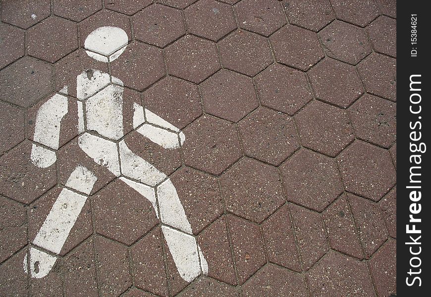 Pedestrian sign on a road