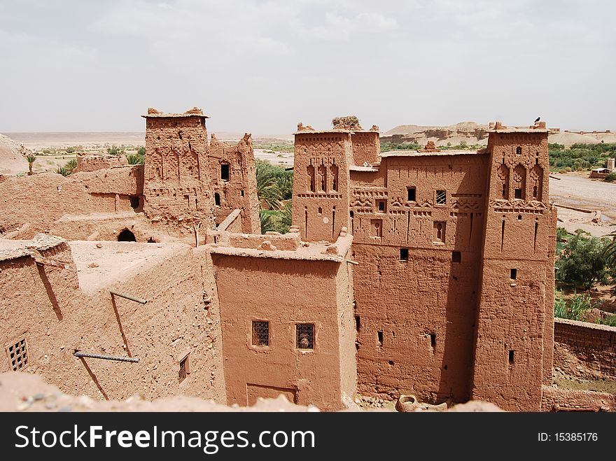 A view over the ancient city of Ait Benhaddou in Morocco. A view over the ancient city of Ait Benhaddou in Morocco