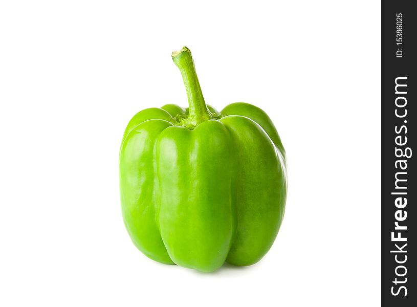 Green bell peppers isolated on white background