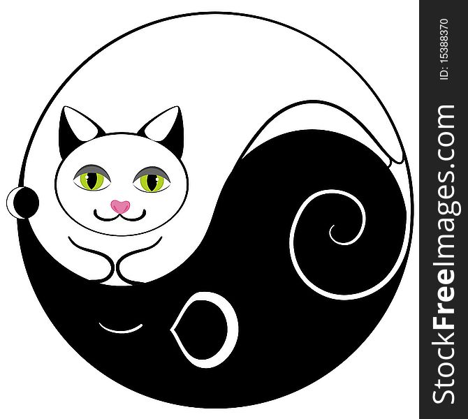 Mouse and cat ying yang symbol of harmony and balance. Mouse and cat ying yang symbol of harmony and balance