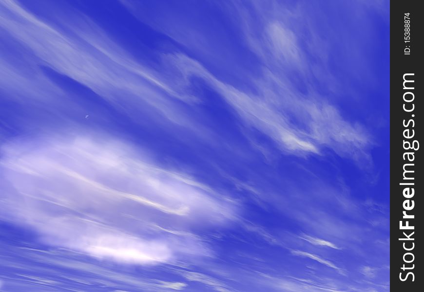 Blue sky with directional cloud movement. Blue sky with directional cloud movement