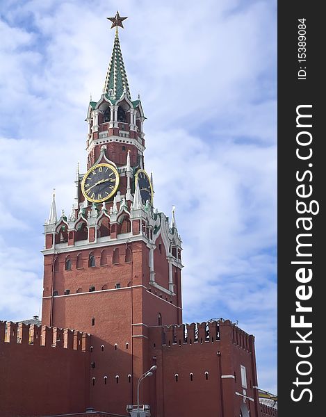 Spasskaya tower of Moscow Kremlin Russia