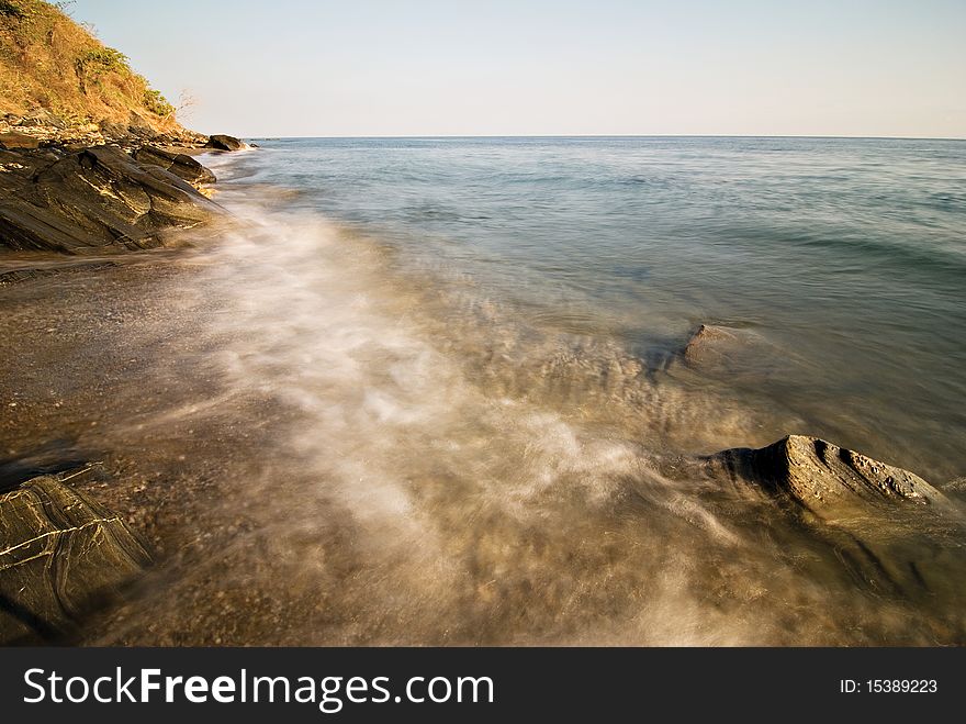 Waves On A Beach Shoreline