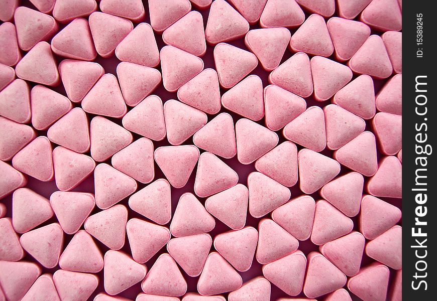 A pink colour of druges. A pink colour of druges