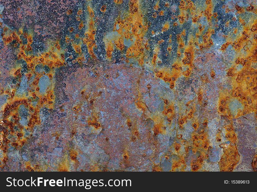 Texture of rusty iron, horizontal, macro, corrosion