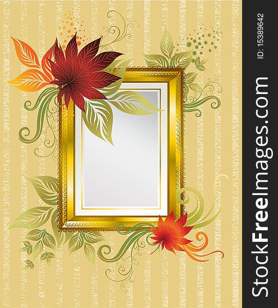 Vector Frame With Autumn Leafs. Thanksgiving