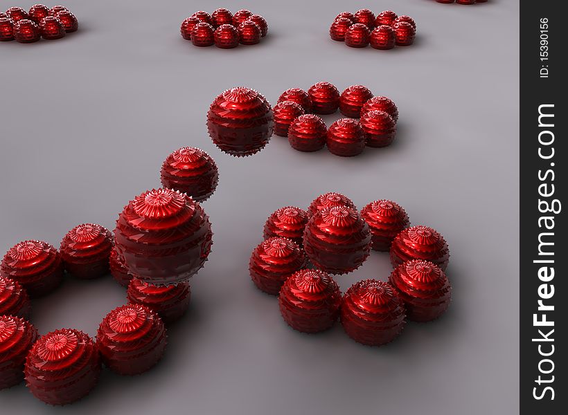 Red 3D  Balls