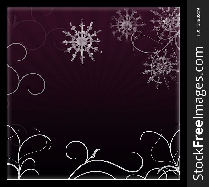 Background in white and pink with snowflakes. Background in white and pink with snowflakes