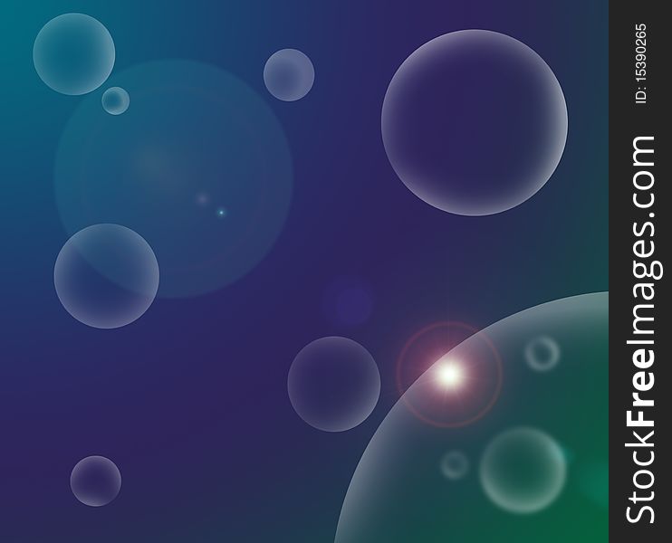 Bubble planet gradient background illustration. Bubble planet gradient background illustration