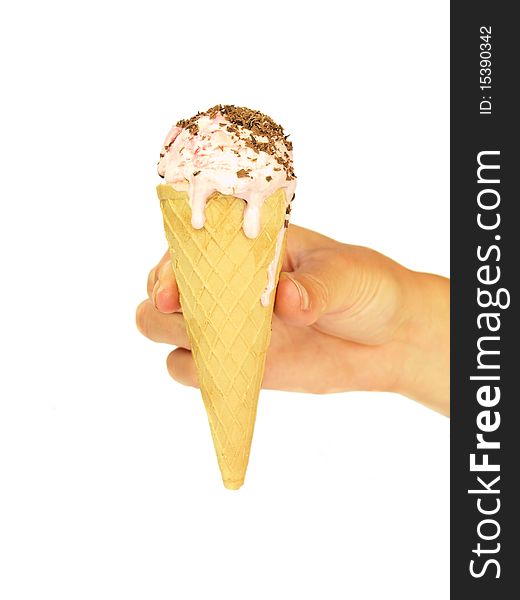 Girls Hand Holding Ice Cream
