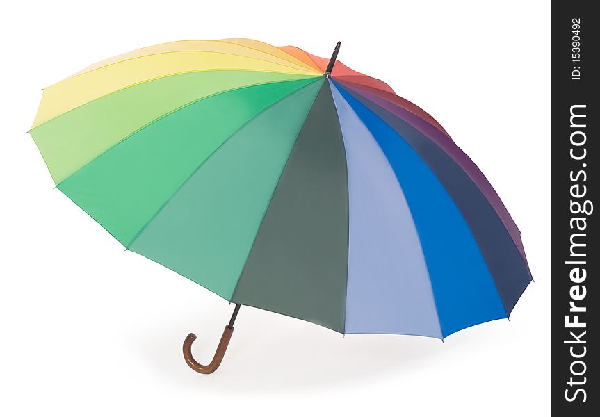 Colorful umbrella isolated on the white background