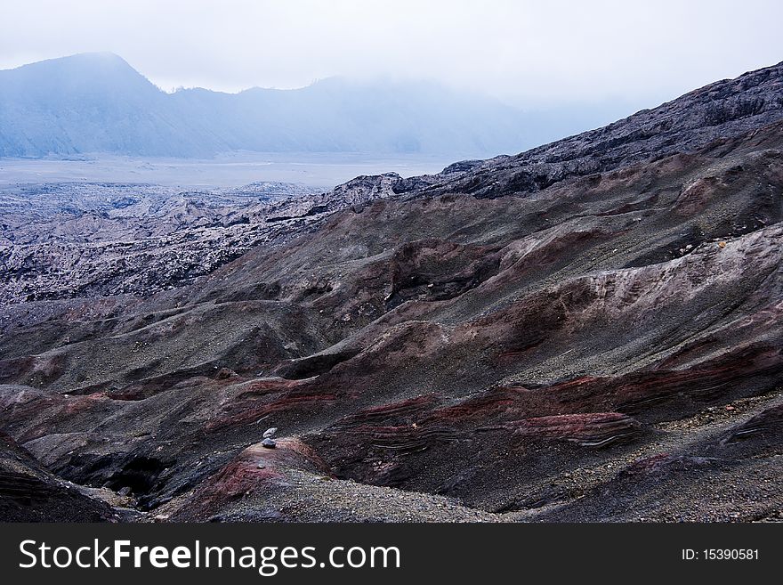 Rough volcanic landscape on indonesian island Java. Rough volcanic landscape on indonesian island Java.