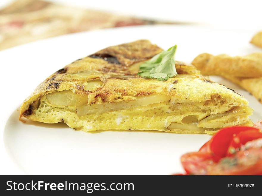 Part of tasty spanish omelet