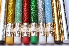 Set Of Celebratory Sparkling Pencils Laying In Parallel Royalty Free Stock Photo Set Of Celebratory Sparkling Pencils Laying In Parallel Royalty Free Stock Photo