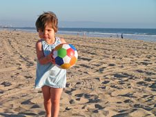 Girl Playing At The Beach Royalty Free Stock Photos Girl Playing At The Beach Royalty Free Stock Photos