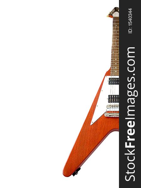 Classical ''Flying V'' Guitar Isolated Over White (with clipping path for easy background removing if needed). Classical ''Flying V'' Guitar Isolated Over White (with clipping path for easy background removing if needed)