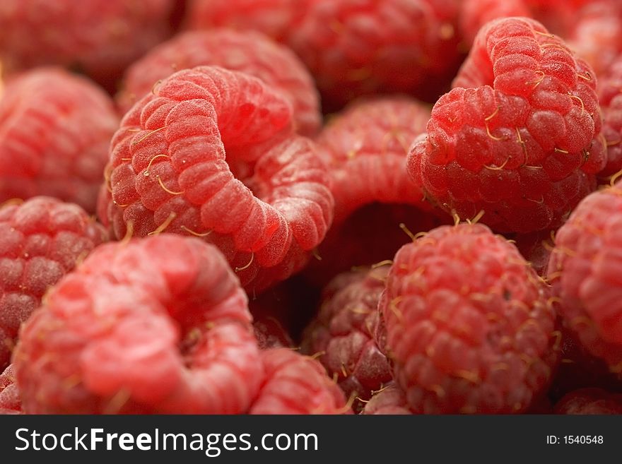 Close-up photo of raspberries