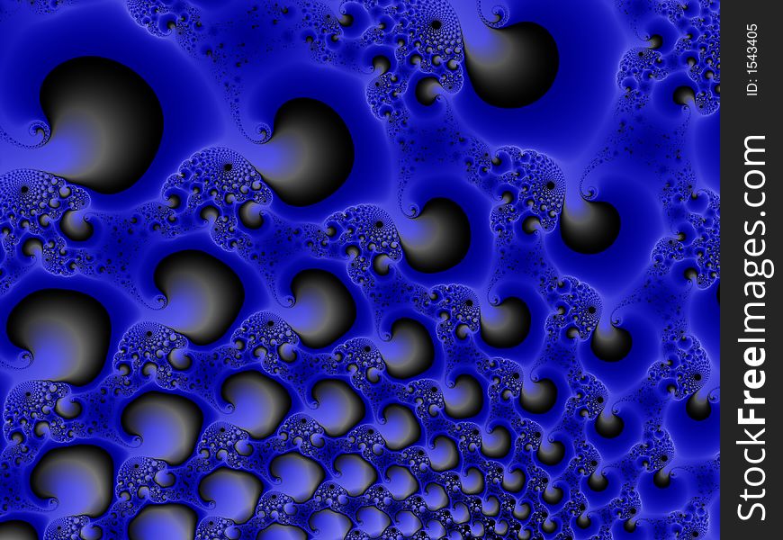 Dark blue fractal with orbs. Dark blue fractal with orbs