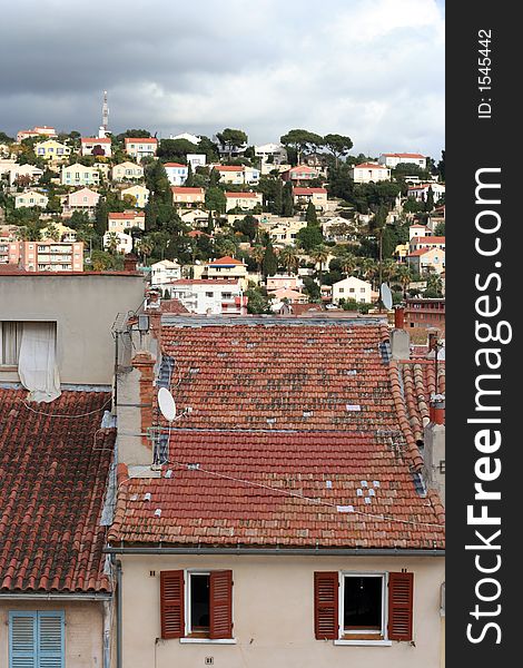 View of skyline of hyeres, france. View of skyline of hyeres, france