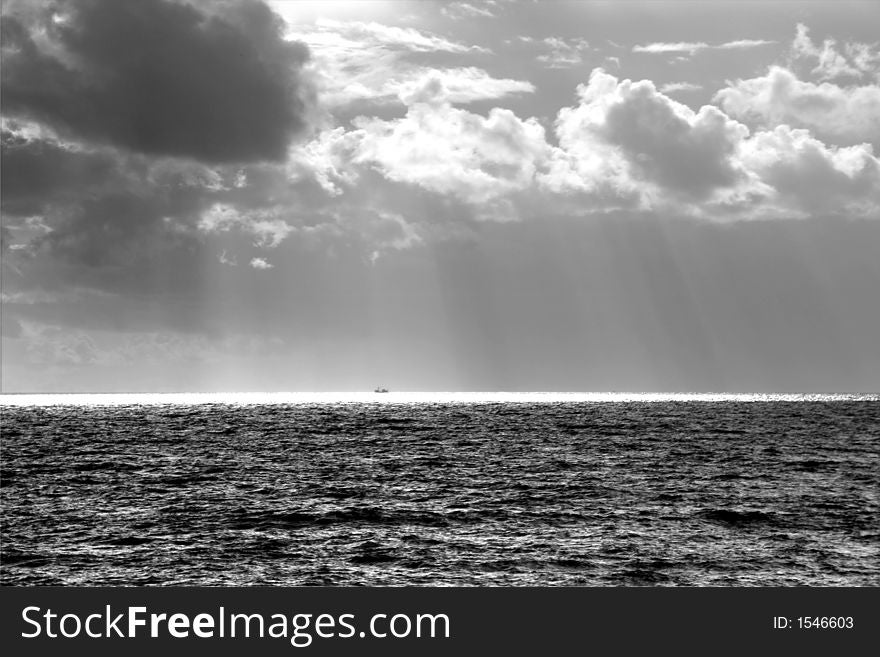 Storm clouds over the sea