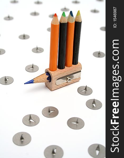 Small color pencils on a unusual sharpener 2