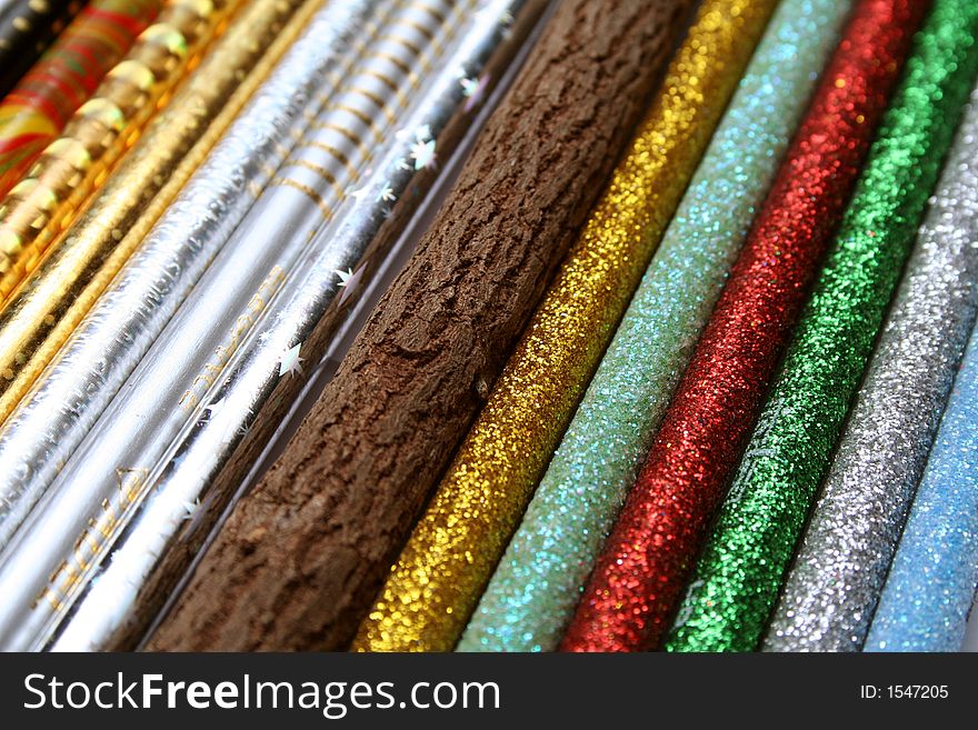 Unusual Pencil Made Of Wood Among Multi-coloured Pencils