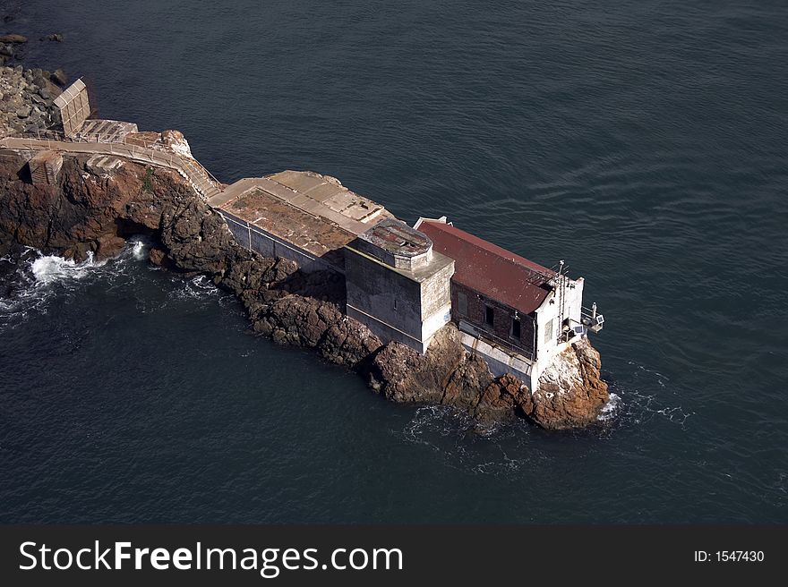 Custom house under Golden Gate Bridge - landscape format