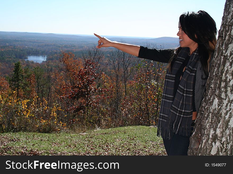 Sexy Woman In Fall Fashion Outdoors