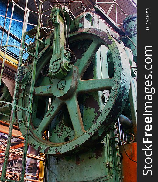 Old abandoned rusty mechanical press. Old abandoned rusty mechanical press