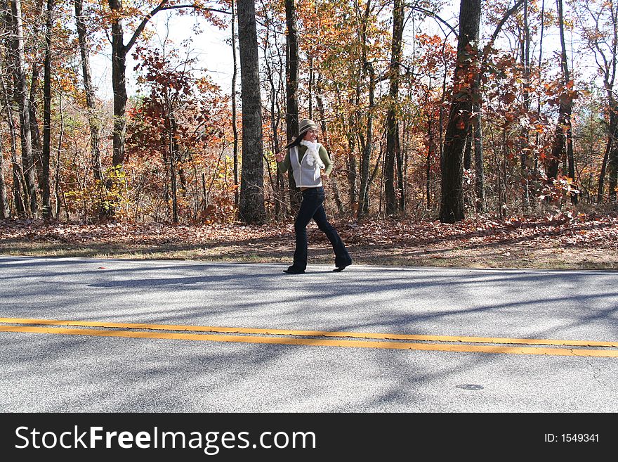 Sexy Woman In Fall fashion Outdoors