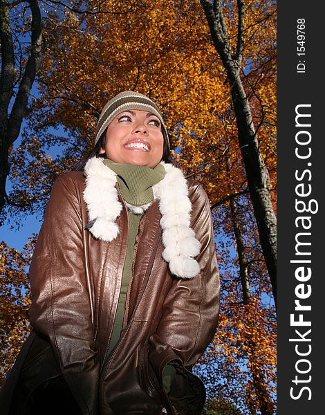 Woman In Fall fashion Outdoors Model to use in advertising. Woman In Fall fashion Outdoors Model to use in advertising.