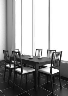3d Dining Table Stock Image