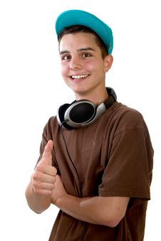 Young Fresh Teenager With Thumbs Up Stock Image Young Fresh Teenager With Thumbs Up Stock Image