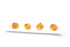 Row Of The Puff Pastry`s Stock Photo