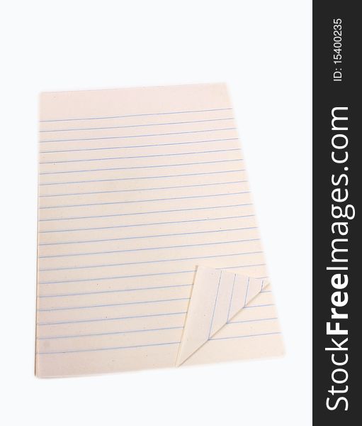 Blank white notebook isolated on white background