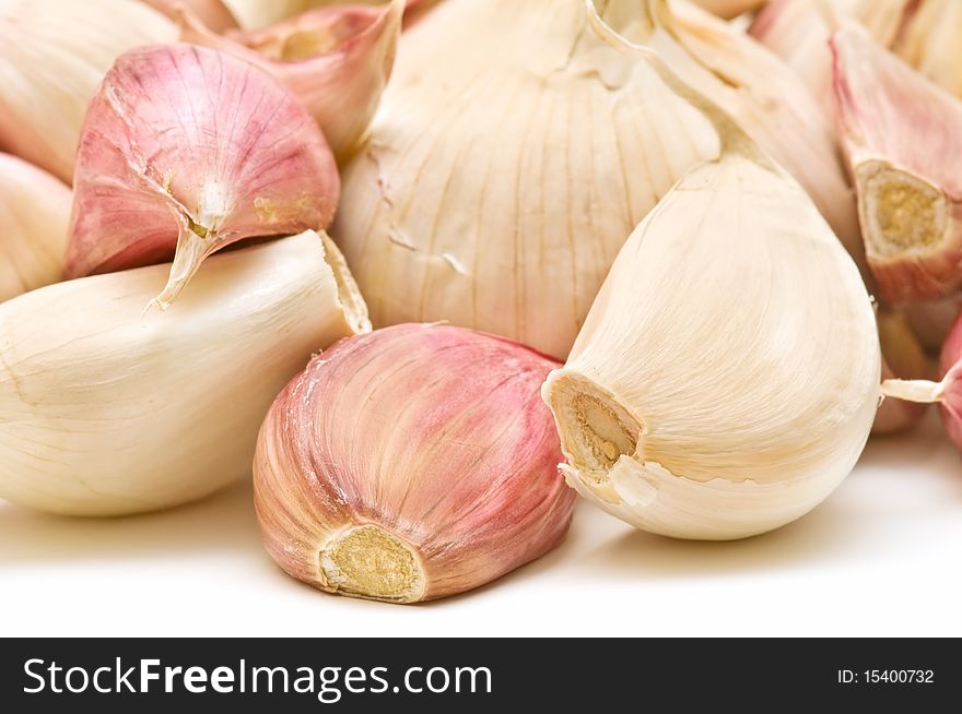 Very fresh garlic Isolated on white background. Very fresh garlic Isolated on white background