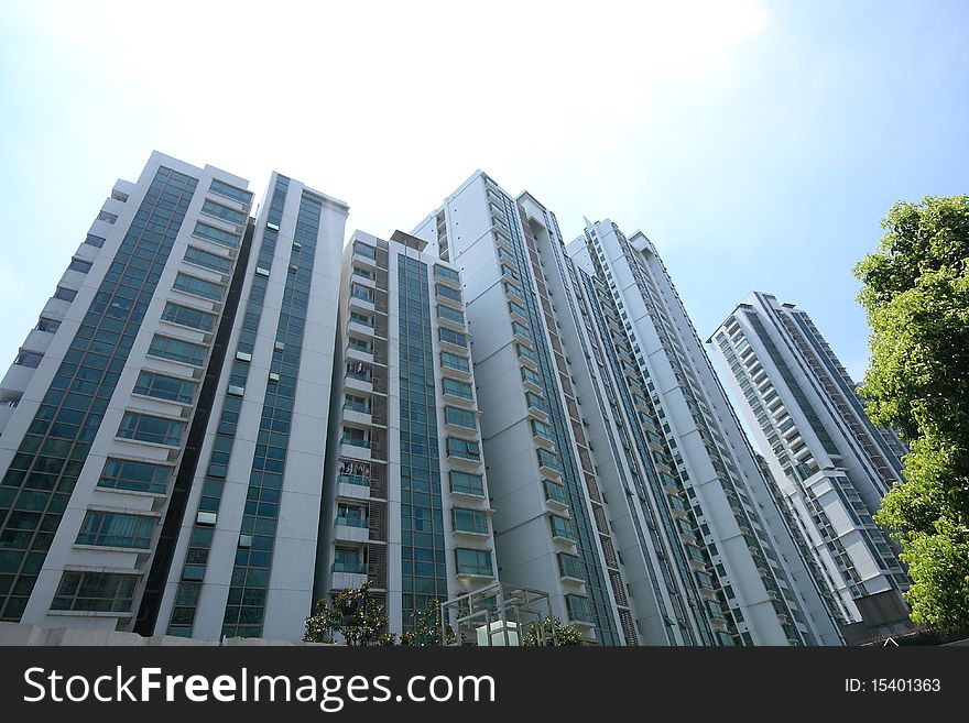 Residential buildings in Xuhui District in Shanghai