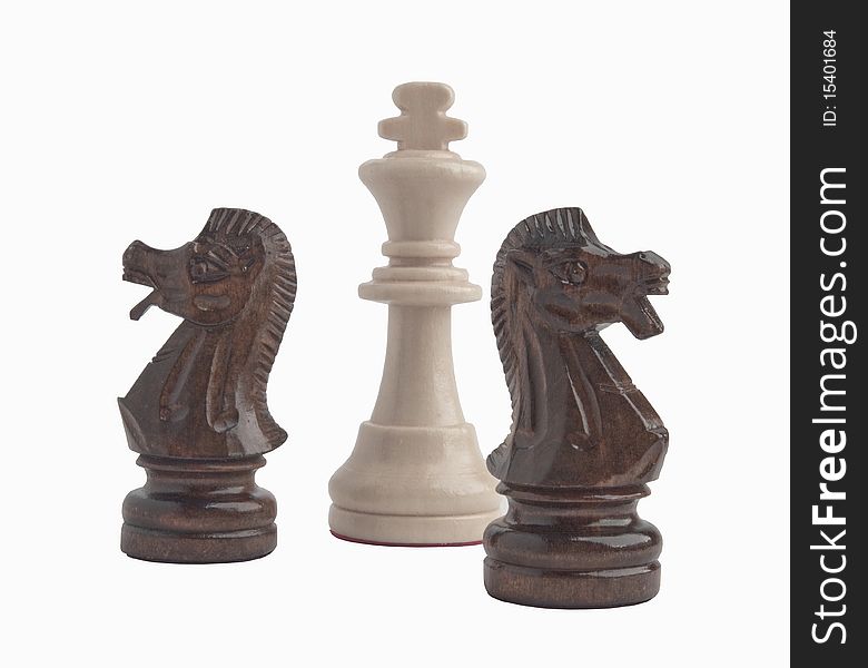 Chess pieces isolated on white background