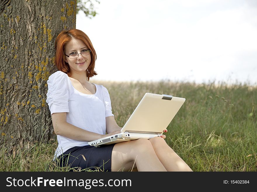 Businesswomen In White With Glasses And Laptop