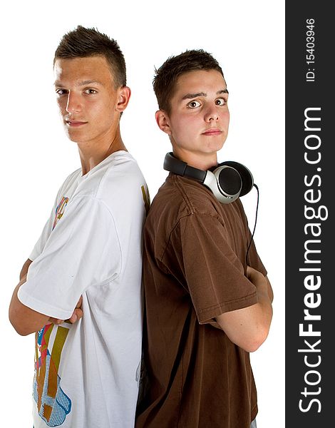 Young fresh teenage djs