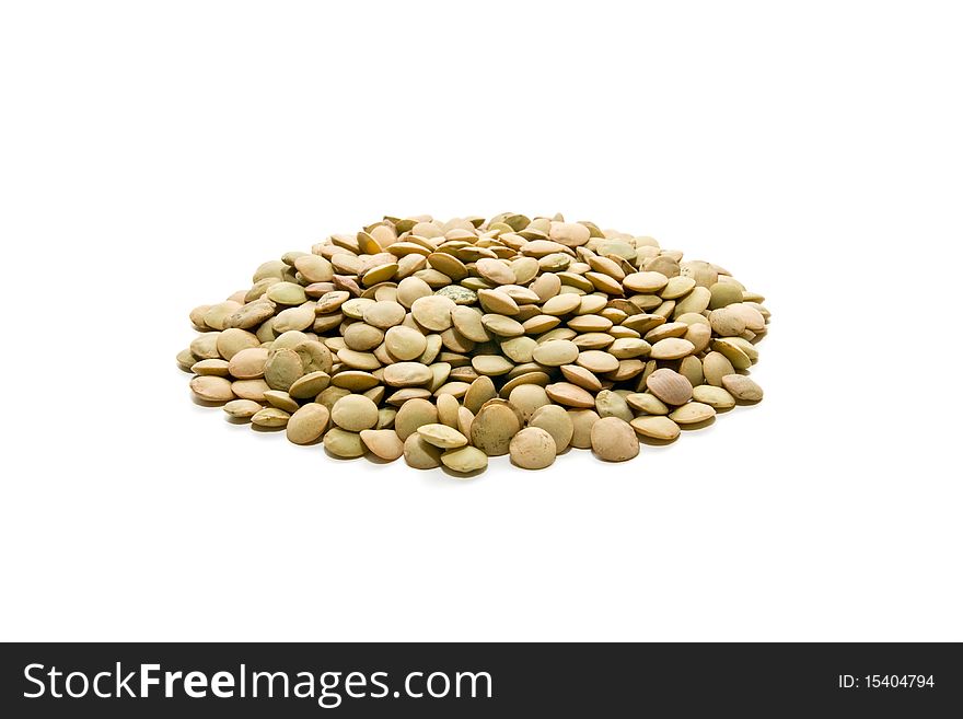 Very fresh lentils isolated on white background. Very fresh lentils isolated on white background