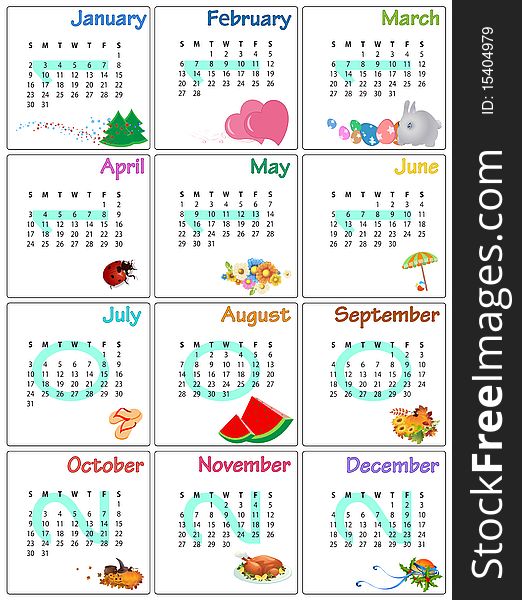 Vector Illustration of style design Calendar for 2011