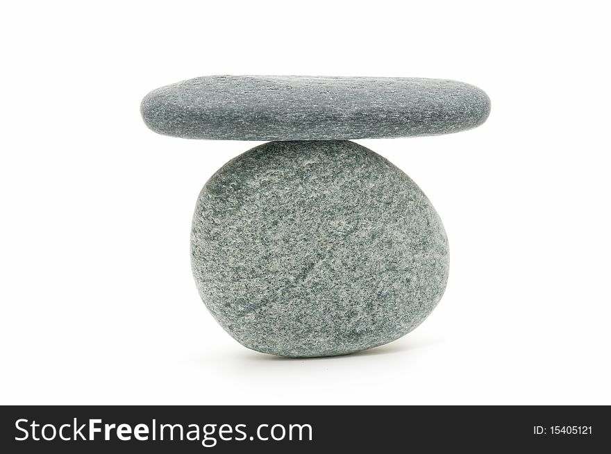 Natural stones that are symbols on a white background